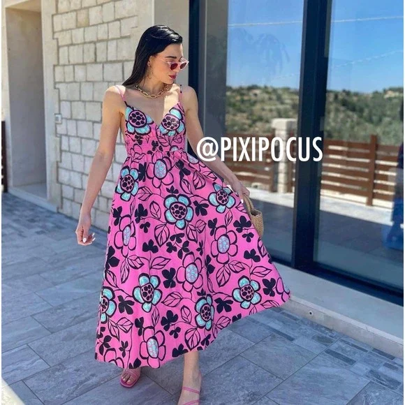floral red dresses for women PRETTYGARDEN Womens Floral Maxi Dress Sexy Spaghetti Strap Slip Bodyco